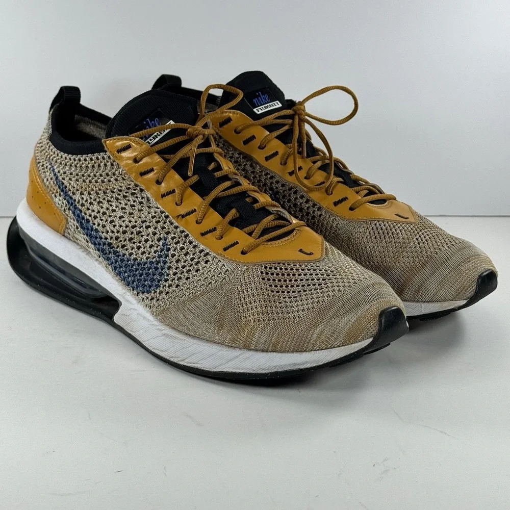 Nike Air Flyknit Racer Elemental Gold Running Shoes‎ FD2764-700 Men's Size 11.5